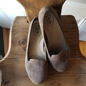 Women's Clarks Poem Gloss Pewter Suede